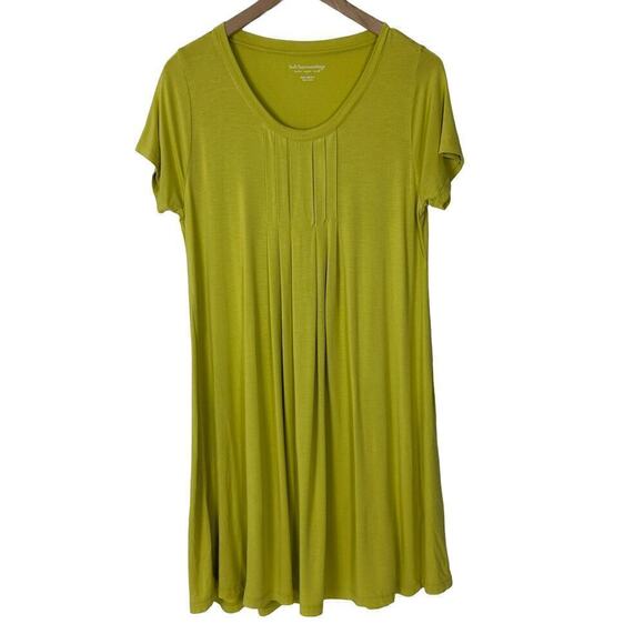 Soft Surroundings Petite Pleated  Stretch Knit Swing Dress (MP) - Picture 2 of 8